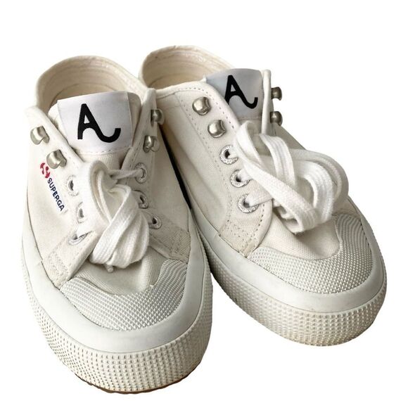 Superga X Alexa Chung 2294 Cothook Lace Up White Sneakers in Size US 4.5 - Picture 7 of 13